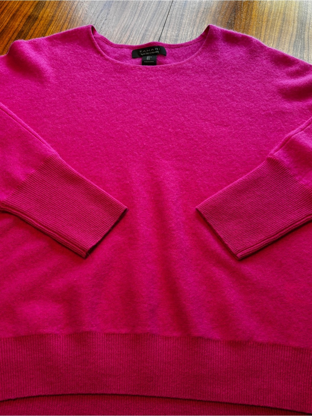 Tahari Pink Cashmere Sweater Size Large
